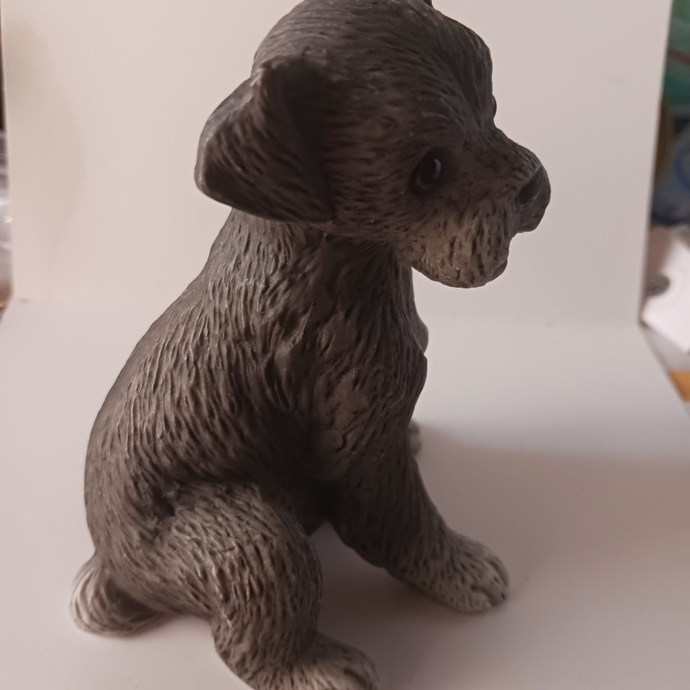 Lefton vintage Schnauzer sog figurine realistic dog - Picture 3 of 6